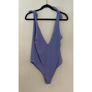 Dippin Daisy's Periwinkle Lavender Plunge‎ Tie Strap High Cut One Piece 1X